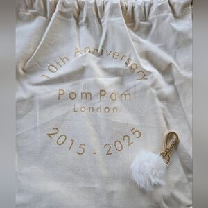 Pom Pom London 10th Anniversary Dust Cover Bag With Pom Pom Key Chain